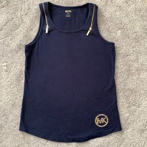 MICHAEL KORS dark blue tank wit gold accent size M